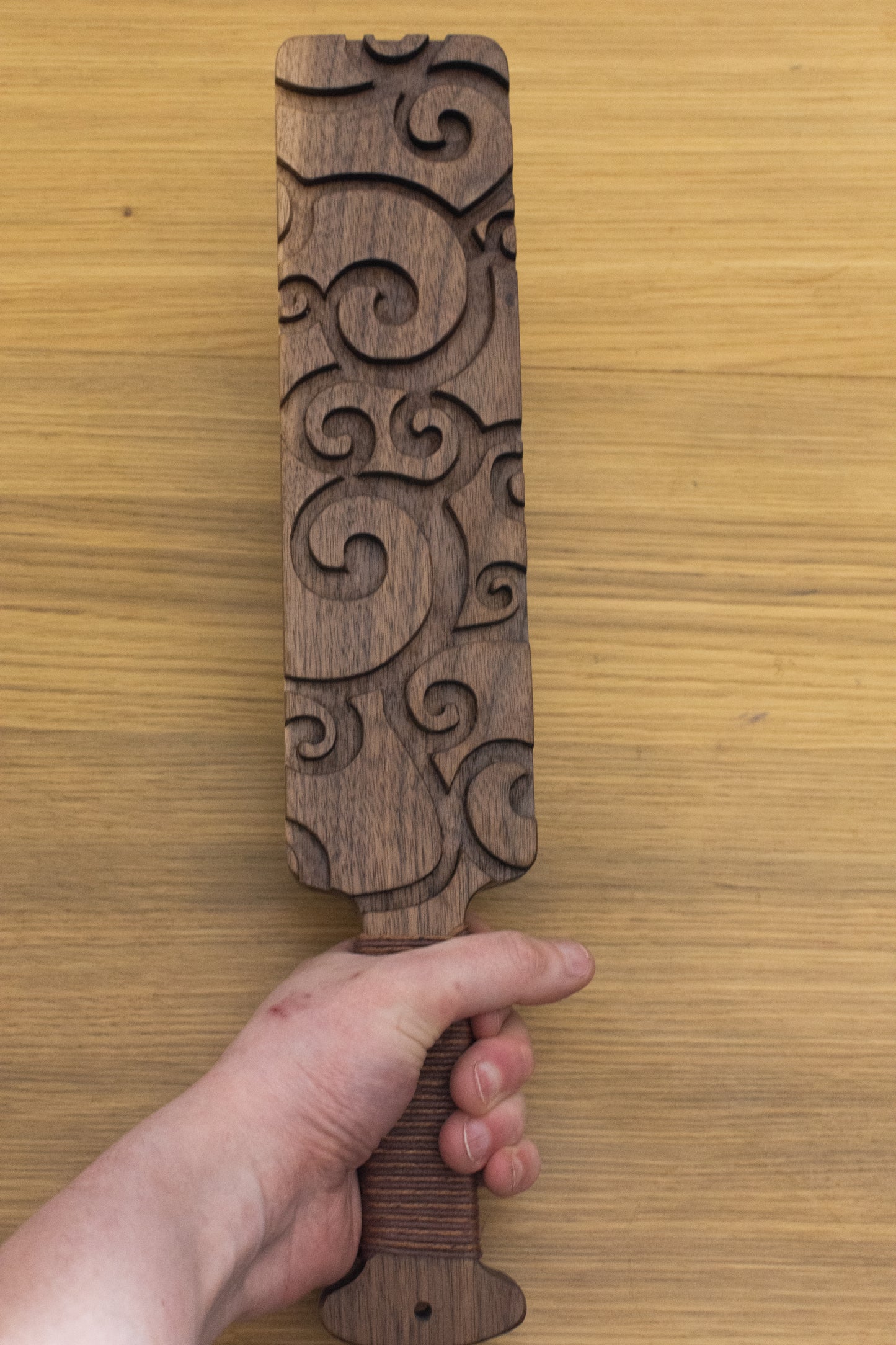 Large Swirl Paddle - Black Walnut